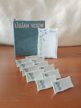Vintage Porcelain seating placement cards Lillian Vernon 12 pieces 1985 Japan
